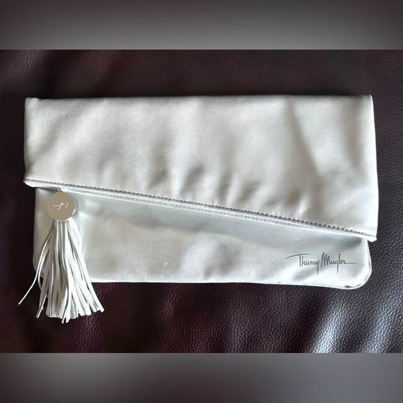 EUC Thierry Mugler Metallic Silver Clutch - Picture 1 of 7